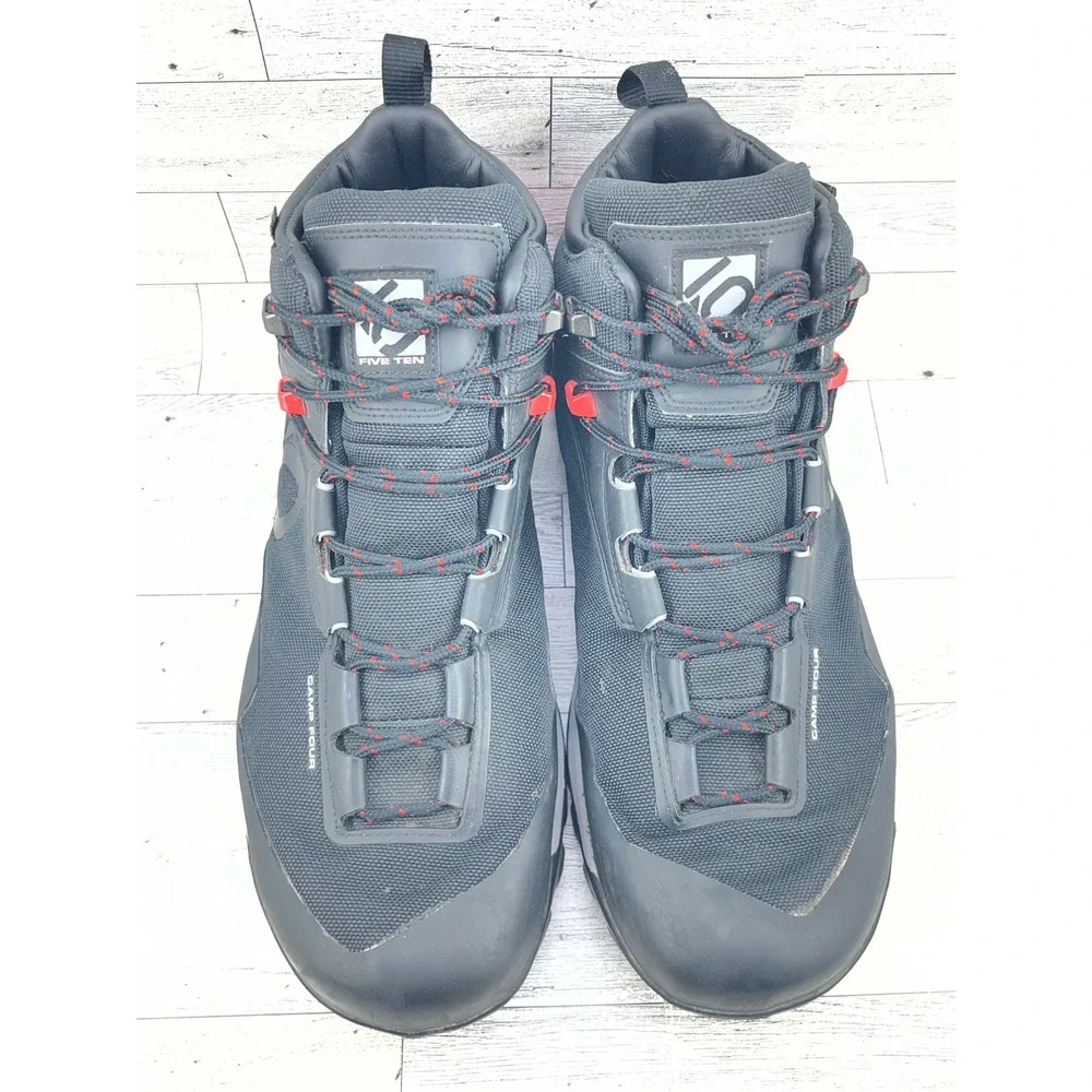 Five Ten Camp Four Mid GTX Hiking Boots Men Size 13 Black Red Gore-Tex 5224‎